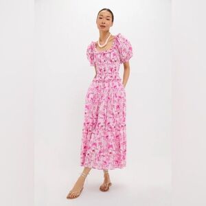 TUCKERNUCK RO'S GARDEN SOLD OUT!! Pink Anaplois Percy Midi Dress XL NWT GORGEOUS